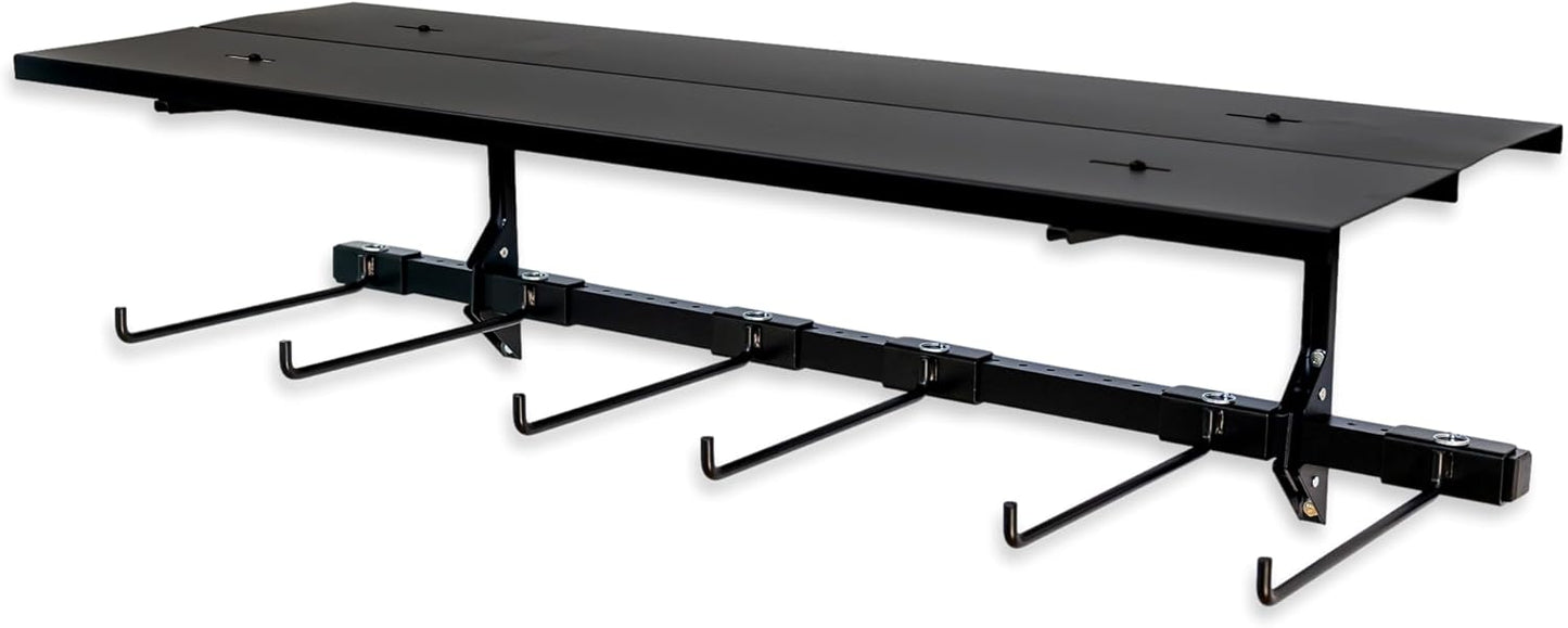 StoreYourBoard Chair Storage Rack with Storage Shelf – Folding Chair Rack for Home & Garage Organization, Chair Hangers for Folding, Beach, Patio & Camping Chairs, Heavy Duty Steel, Holds 300 lbs