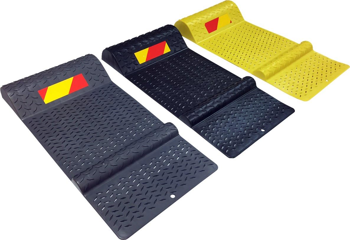 Electriduct Plastic Parking Mat Guides for Garage Vehicles, Antiskid Car Safety Park Aid - Black