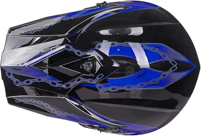 ILM Youth & Kids Dirt Bike Helmets Motocross ATV Dirtbike BMX MX Offroad Full Face Motorcycle Helmet, DOT Approved Model 128YS (Blue Black, Youth-Small)