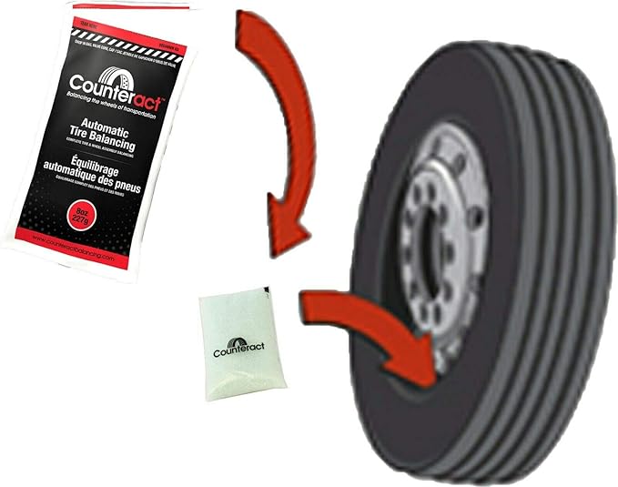 Counteract DIYDK-6 Do It Yourself Tire/Wheel Balancing Beads Dually Kit - Light Duty Truck Tires, (6) 6oz DIY Bead Bags, (6) Valve Caps and Cores, (1) Core Remover, Injector Bottle