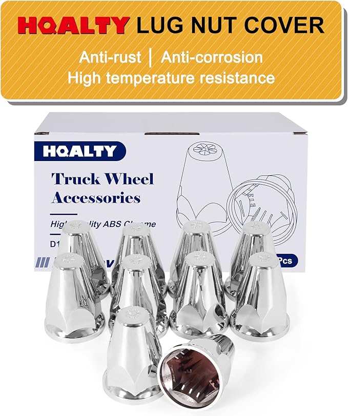 60Pcs Lug Nut Covers 33mm Bullet Flanged ABS Chrome Plastic Push-on Anti-Rust Standard Flanged Nut Covers for Semi Trucks, Trailers, Trucks, RVs