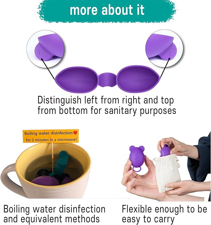 Eye Wash Cups, Remove Debris or Irritants and Feel Refreshed, Clean Both Eyes Simultaneously by just Blinking 20 Times, Made of Silicone for Safety and Flexibility. (Purple)