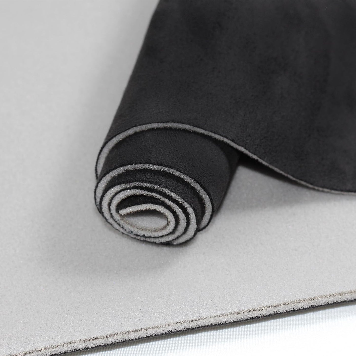 Suede Headliner Fabric with Foam Backing - Black Suede Headliner wrap Interior Material for Car/Truck/SUV/RV Roof, Home Repair/DIY Headliner Material Automotive Headliner Fabric (Black, 96"×60“)