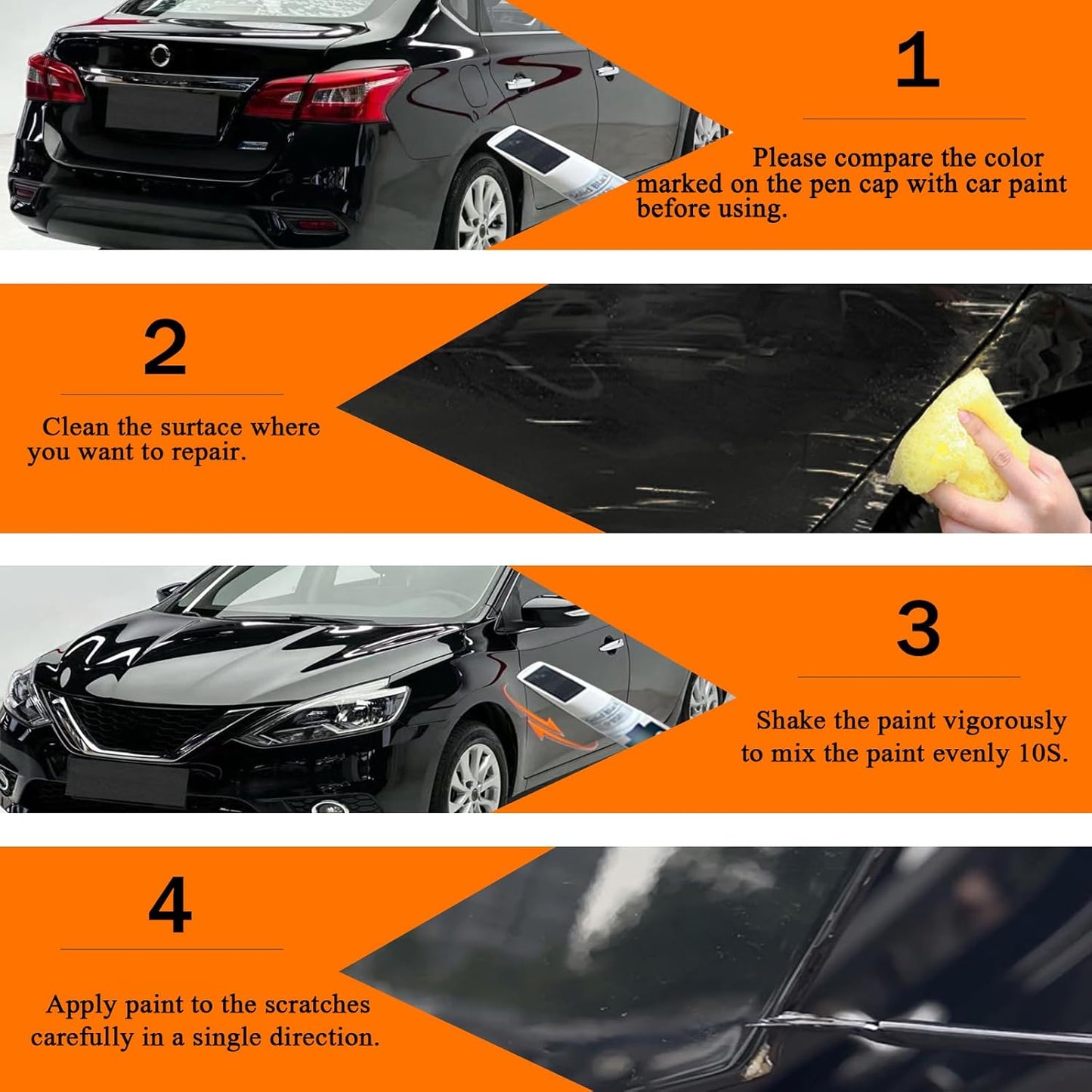 G41 Black/Magnetic Black Pearl Touch Up Paint for Nissan, Car Paint Pen Scratch Repair Two-In-One Touch Up Paint, Premium Car Scratch Remover for Deep Scratches