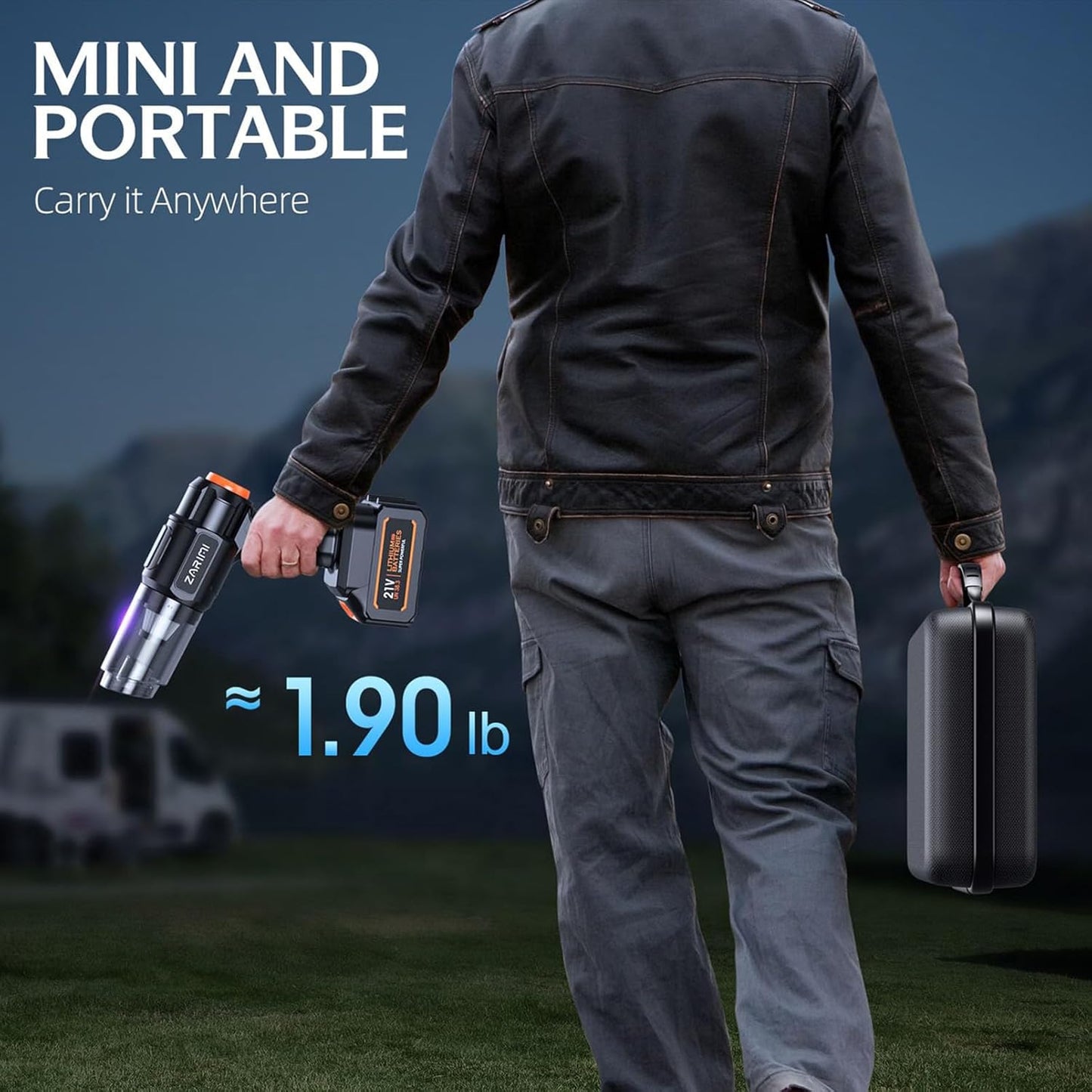 Car Vacuum Portable Cordless, 40,000Pa High Power Dust Buster, 6-in-1 Handheld Vacuum Cleaners for Home, Car, Pet Hair, Keyboard, Black