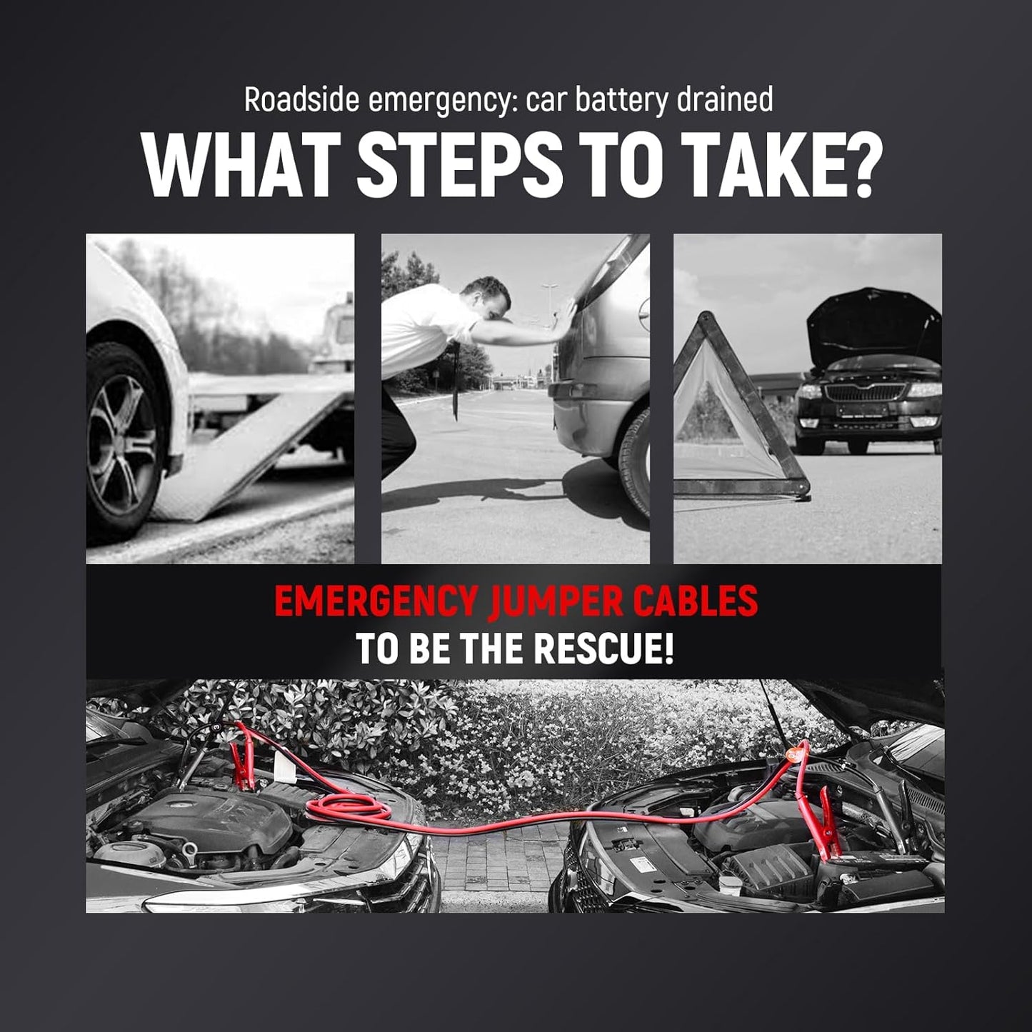 TOPDC 4 Gauge 25 Feet Jumper Cables for Car, SUV and Trucks Battery, Heavy Duty Automotive Booster Cables for Jump Starting Dead or Weak Batteries with Carry Bag, (TD-P0425)