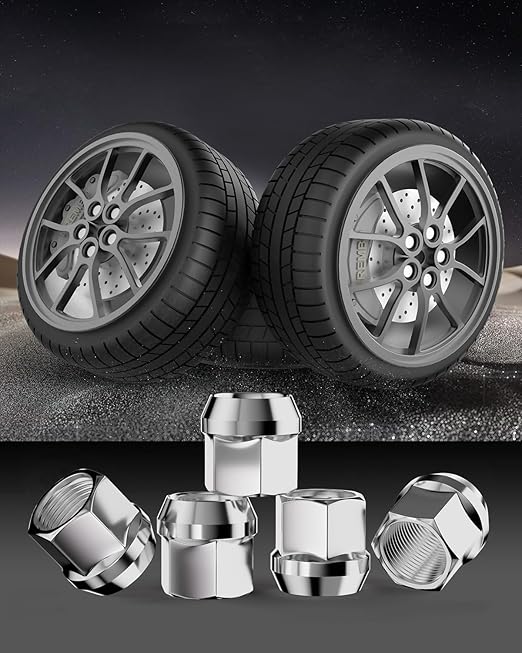 GAsupply M12x1.25 Short Open End Lug Nuts, 0.8" 21mm Tall, 3/4" 19mm Hex, Conical Seat 60 Degree Bulge Acor Chrome Nuts, 20 Pcs