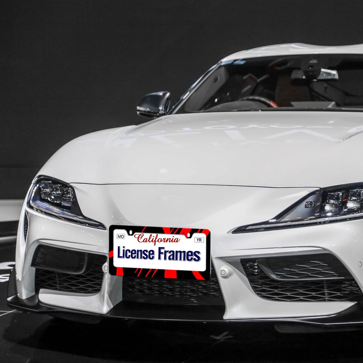 Stainless Steel Red Black License Plate Frame Red Metal License Plate Frame Car Tag Frame Holder Cover Front Rear Car License Plate Covers for Men Women 12.3" X 6.3"