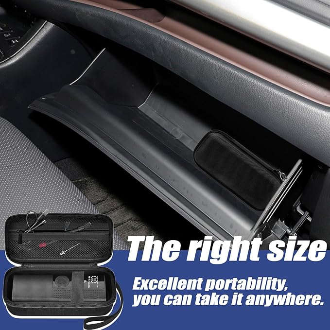 Lumus&Solem Storage Case Compatible with Portable Air Pump, 120 PSI Air Compressor, Car Tire Inflator Storage Bag for USB Cable, Air House, Connector and Accessories (Box Only)-Black