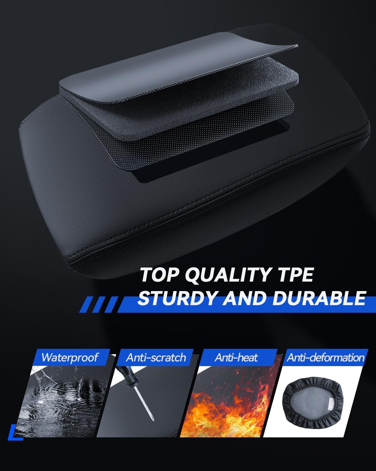 Armrest Cover for Volvo XC60 2018-2024 2025 Accessories Center Console Middle Lid Pad Protector for Car Elbow Rest