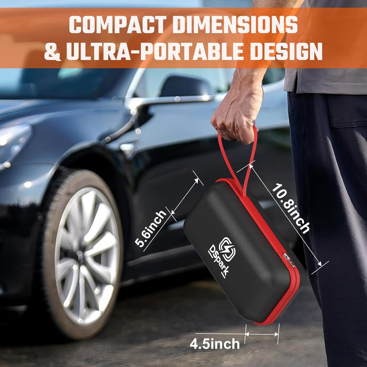 G21C Battery Jumper Starter Portable 2000A Car Jump Starter Portable Battery Booster for 7.0L Gas and 6.5L Diesel Engines 12V Jump Box with USB Quick Charge LED Flashlight and Compact Storage Case