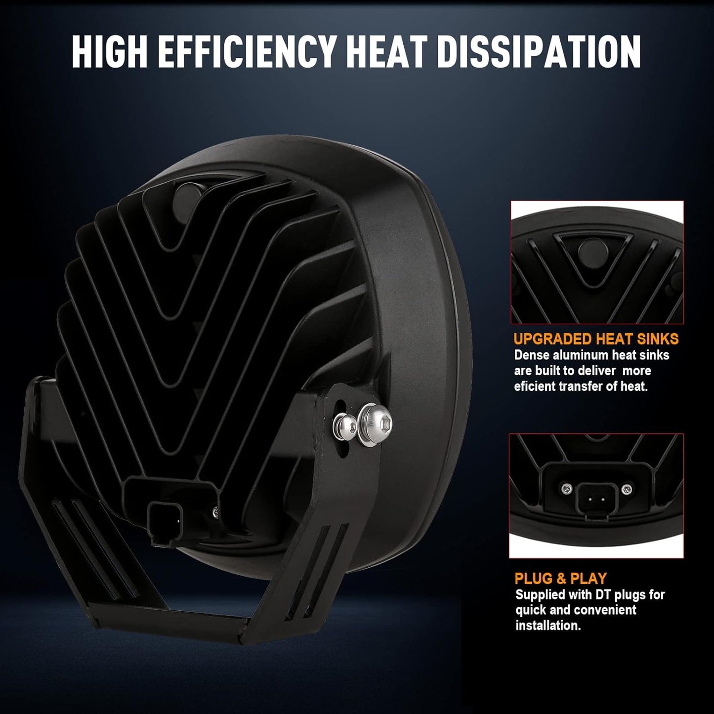 BIGLION.X 7Inch Round LED Offroad Lights 2PCS 210W 32000LM Super Bright LED Off Road Lights Driving Lights Round Waterproof IP68 IP69K 12V 24V for Pickup Trucks SUV ATV UTV 4x4