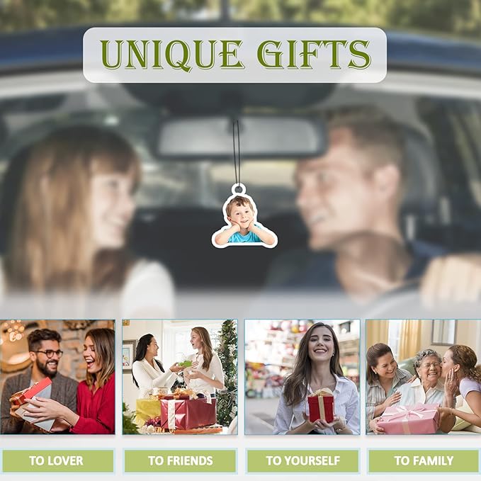 Custom Air Freshener for Car - Double Sided Photo Personalized Car Scents Air Freshener, Smell Air Fresheners With Picture for Wardrobe, Bathroom,Hanging Ornaments (Crop-1pcs)