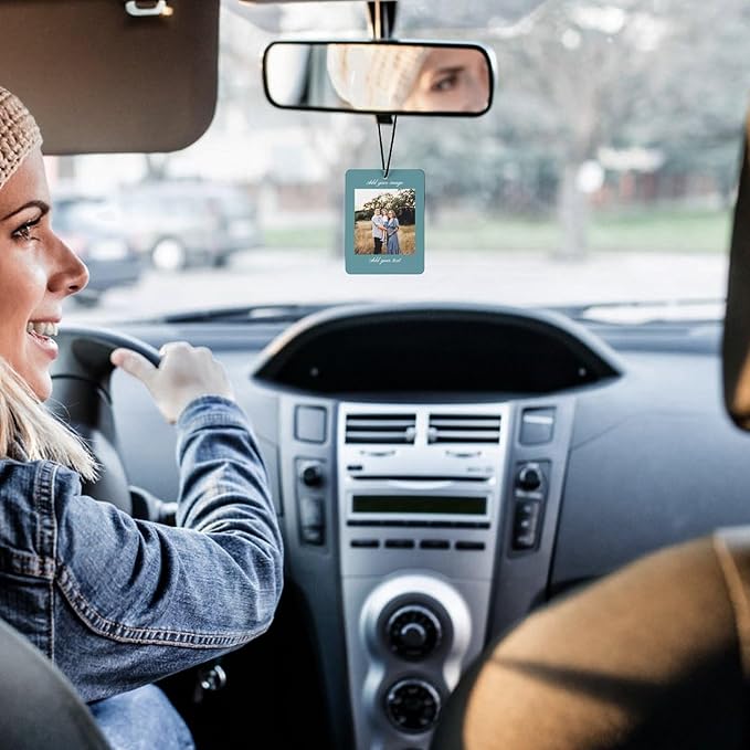 Custom Air Freshener for Car - Double Sided Printed Personalized with Picture Photo Text -Personalized gift for Valentine’s Day Birthday Christmas