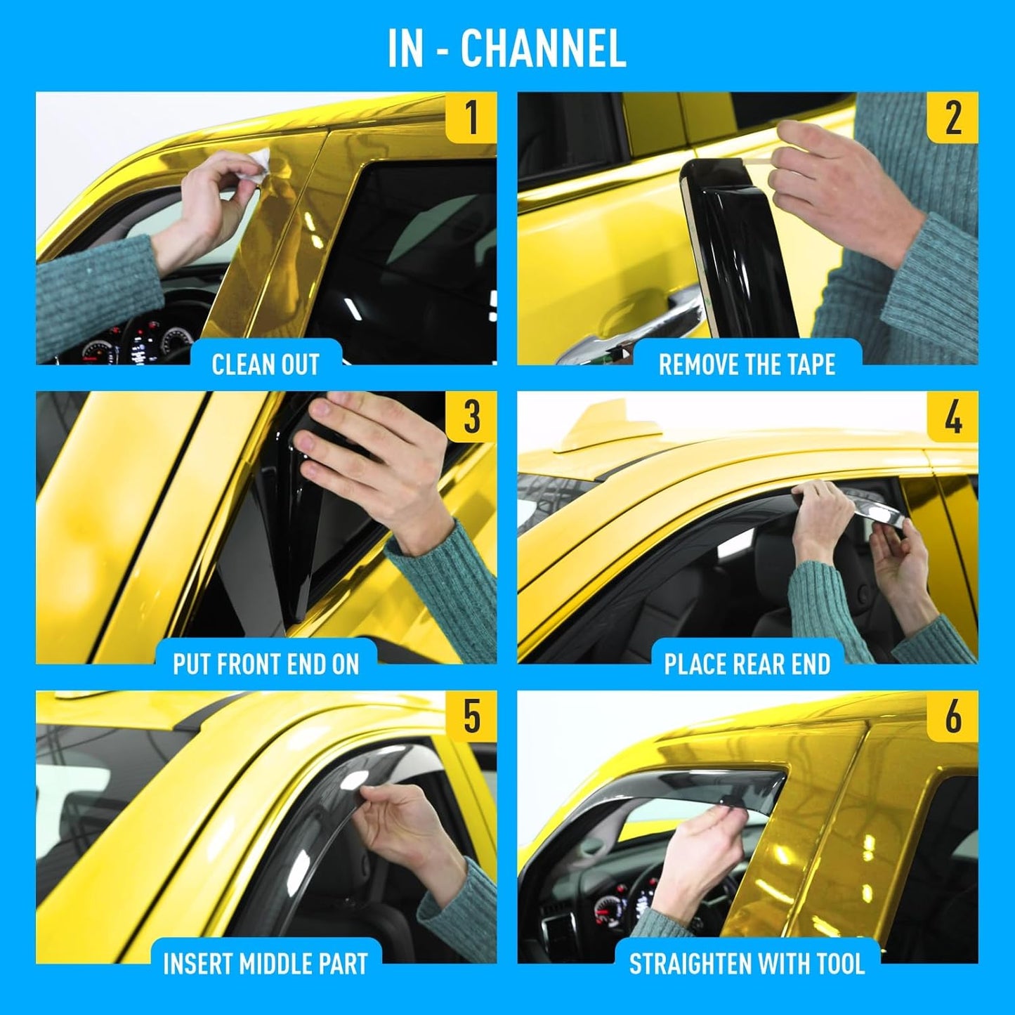 Extra Durable Window Deflectors in-Channel Window Visors Rain Guards Fit for Dodge Journey 2009-2020, Sun Visors, Wind Vent for Shades, Exterior Car Accessories - 4 pcs. AG0897