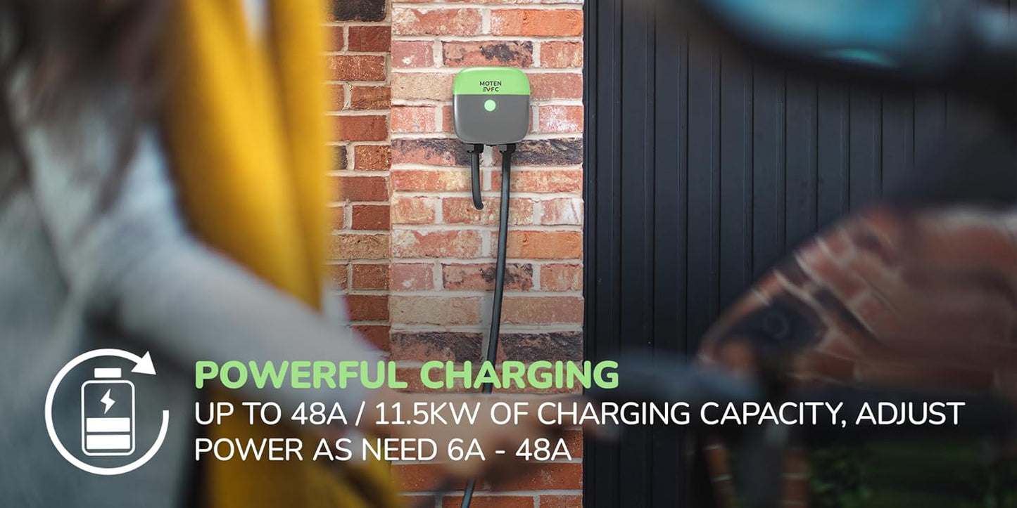 TAURUS-48S Level 2 EV Home Charger, 48A, 11.5 kW 25 FT Cable, FCC, ETL, Energy Star, Docking Holster, no Complicated Setup Required, Just Connect to Power and Start Charging, Hardwired