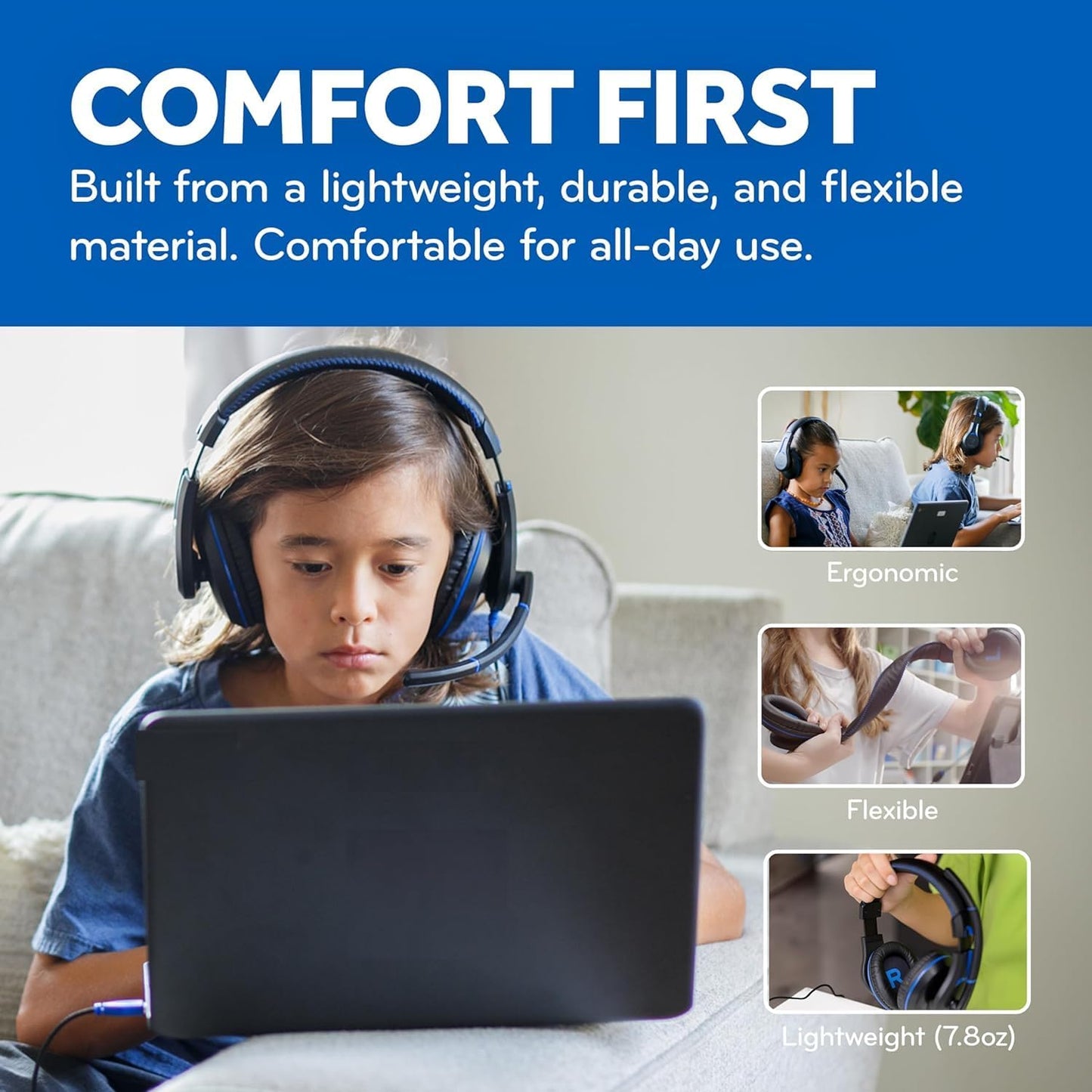 TWT Audio Classroom Headsets with Microphone – Duro TW210 2nd Gen Over Ear Wired Headphones Bulk 20 Pack, Durable, Comfortable 3.5mm Headset with Mic for School, Labs, Testing, Students