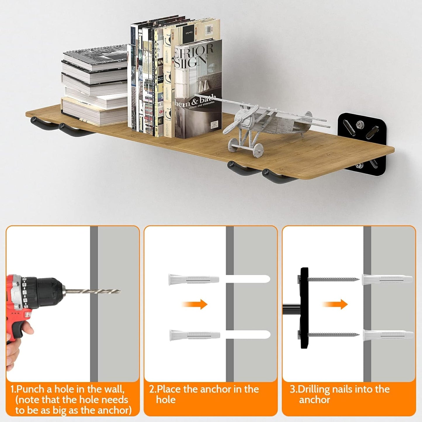 4Pcs Heavy Duty Storage Hooks, Alloy Steel, Wall Mount, 120lb Capacity, Garage Organization