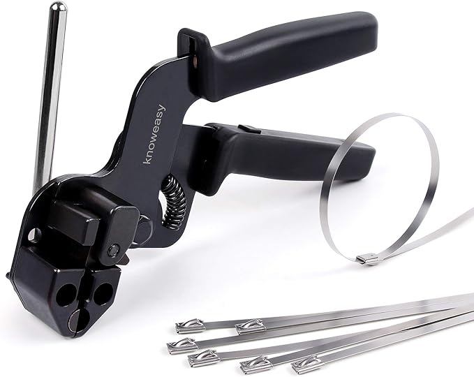 Knoweasy Stainless Steel Cable Tie Gun, Cable Tie Tool and Zip Tie Tool Ideal for Home, Office, and Industrial Use