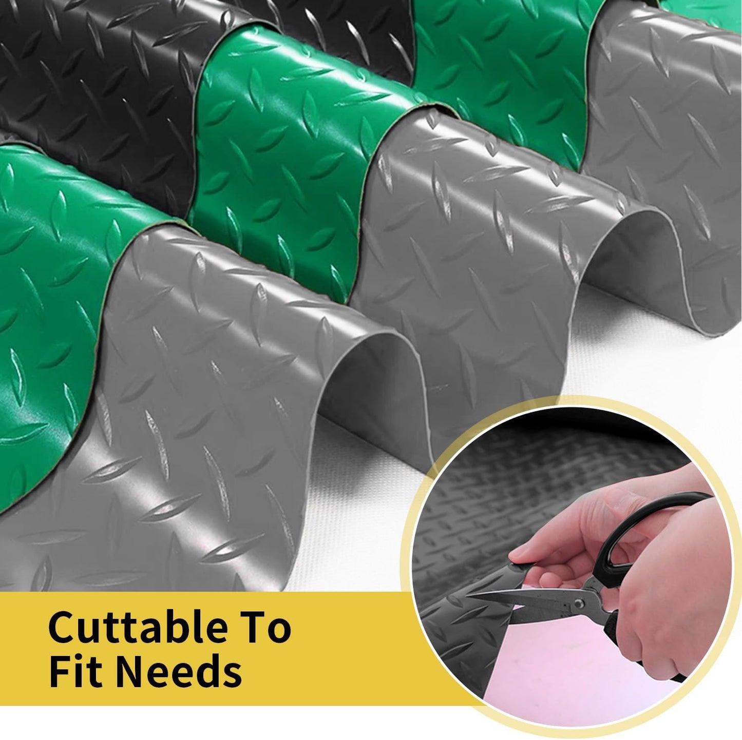 Premium Garage Floor Mat, Commercial Grade Heavy Duty Parking Mat for Garage Floor, Golf Cart Parking, Water/Stain Resistant Floor Runner (Black Diamond, 4 x 10 Feet)