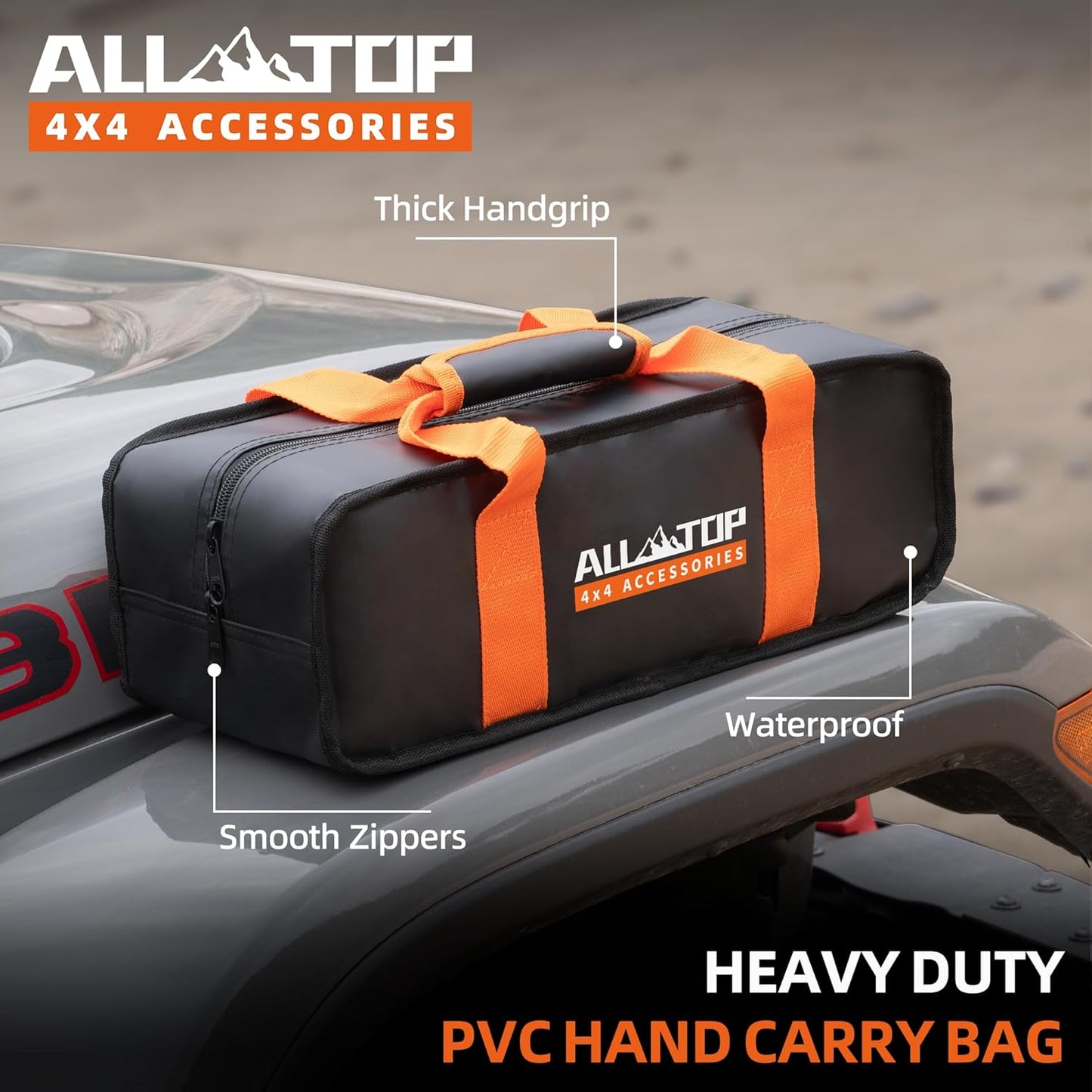 ALL-TOP Kinetic Recovery Rope Kit w/ 2 Soft Shackles, 48000Lbs, 1in x 30ft, Heavy Duty 30+% Elasticity, 16000Lbs Work Load Limit