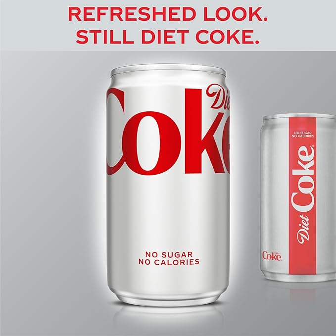 Diet Coke Soda Soft Drinks, 7.5 fl oz Cans, 6 Pack - Mini Soda Cans, Diet Cola