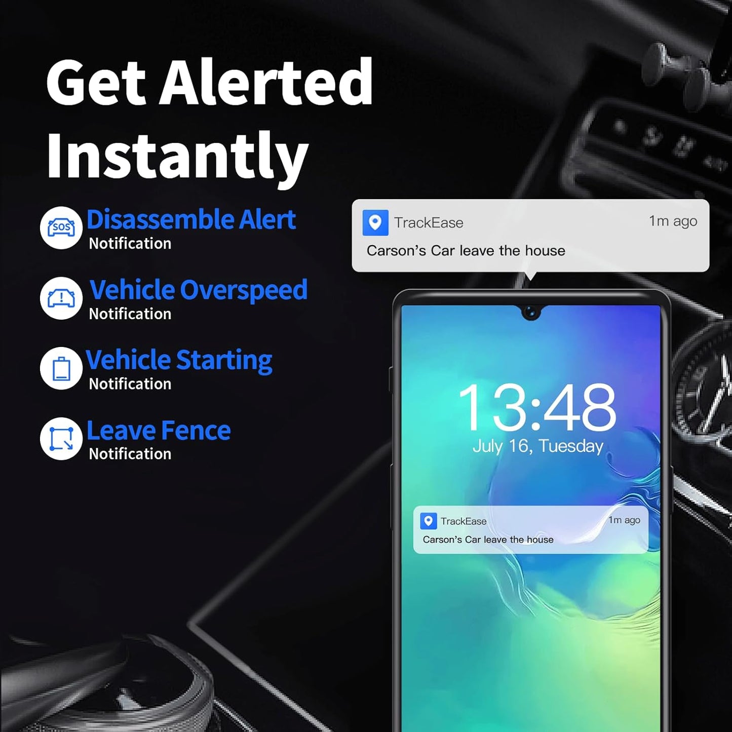 Wired GPS Tracker for Vehicles No Monthly Fee, No Subscription, Real-Time Tracking, 4G SIM and Data Included, Trip History, GeoFence, Driving Alerts, Waterproof