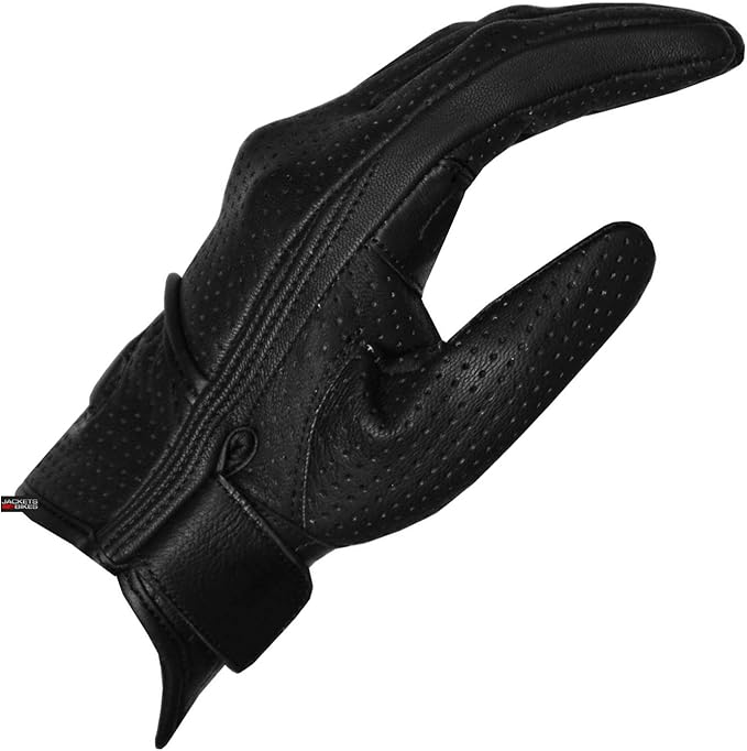 Jackets 4 Bikes Motorcycle Gloves - Premium Leather for Men Women, Touchscreen, Non-Slip, Motorbike Cruiser Street Biker Protector Glove
