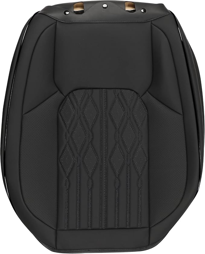 Huidasource Car Seat Covers, Leather Auto Seat Cushion Cover Universal Fit for Most Car Sedan SUV Pickup Truck, Fit for Honda Civic Nissan Compass Sentra Land Rover Focus Explorer(Front Pair/Black)