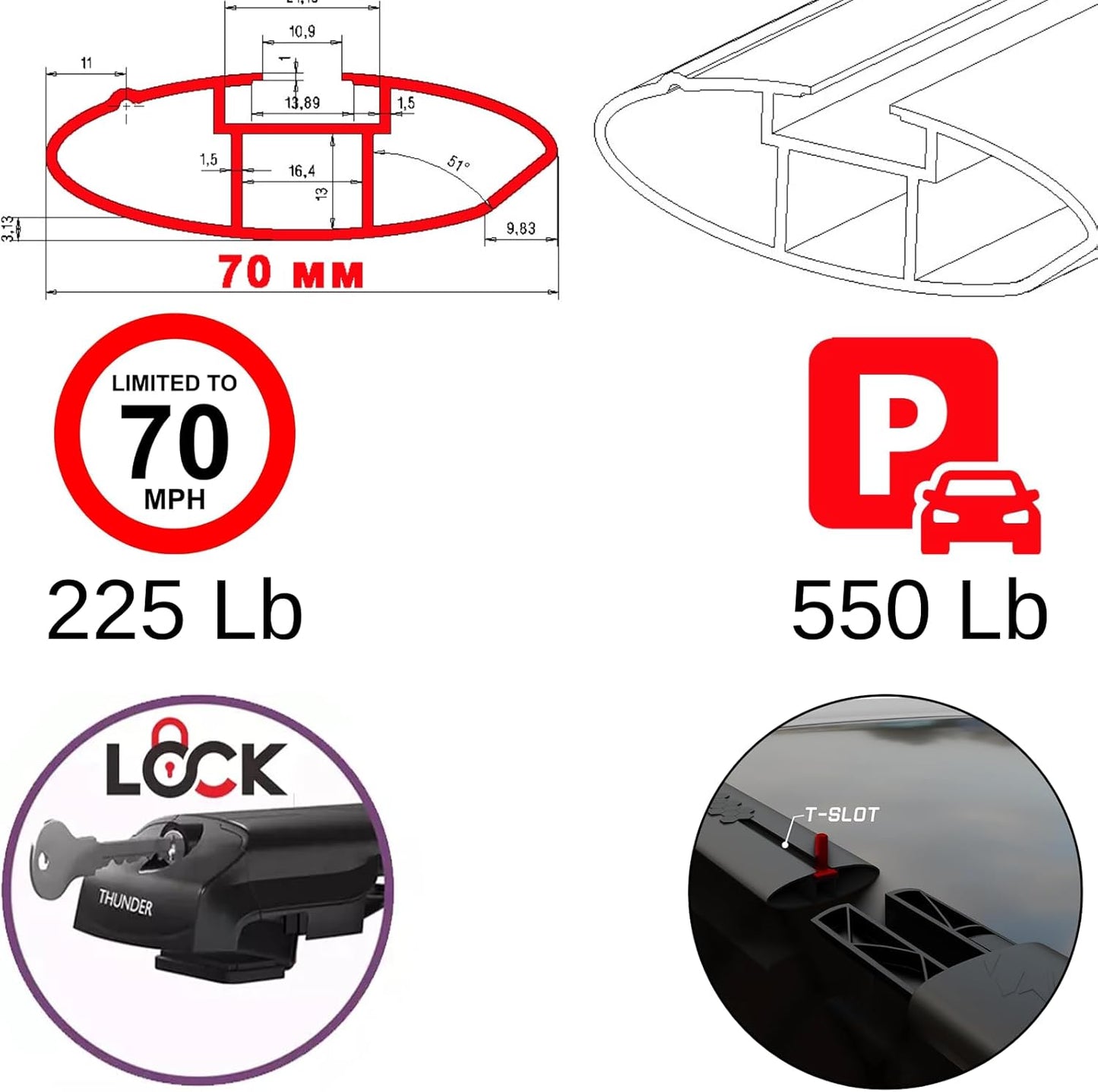 for Subaru XV Crosstrek 2013 2026 Roof Rack Cross Bars | Lockable Aluminum Luggage Carrier | Anti-Theft Design with Key | Fits with Raised Side Rails | Base Premium Sport Limited Wilderness (Black)