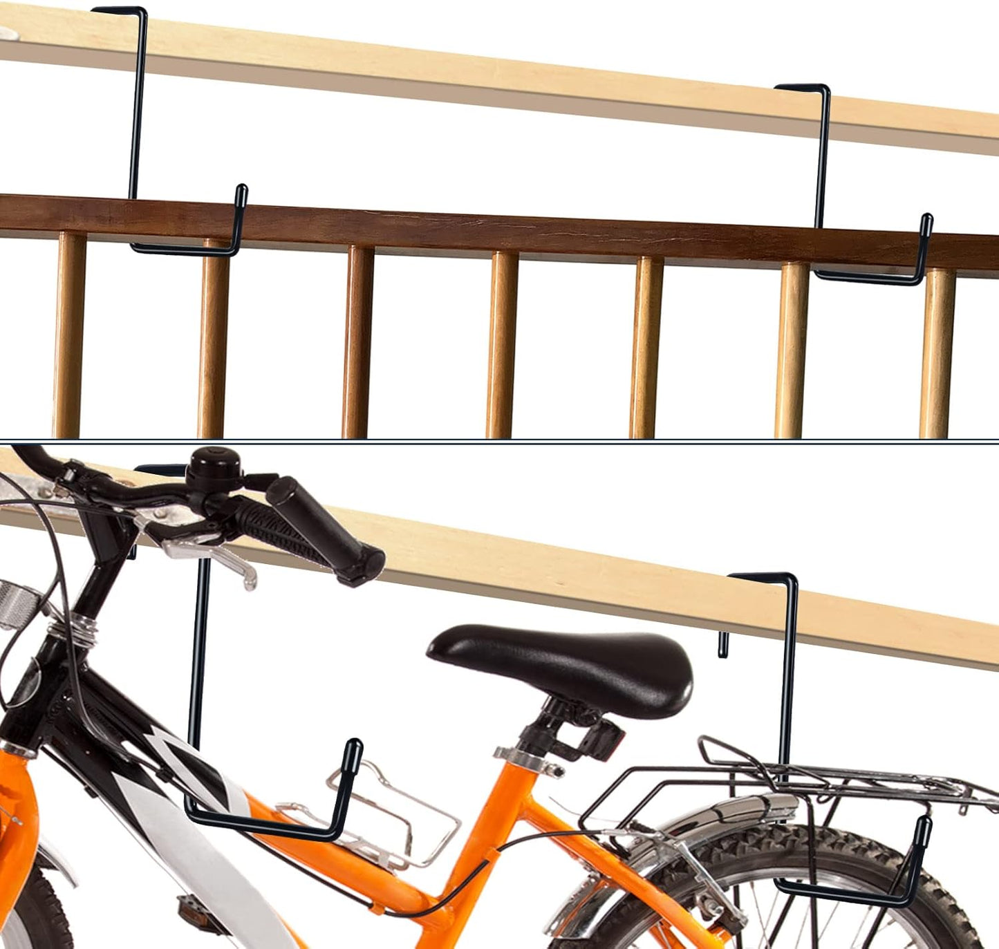 Large Vinyl Coated Heavy Duty Garage Storage Utility Hanging Hooks (6 Pack) - Rafter Hanger Hooks for Bicycle, Ladder, Fence, Pool Cover, Sport Equipment & More