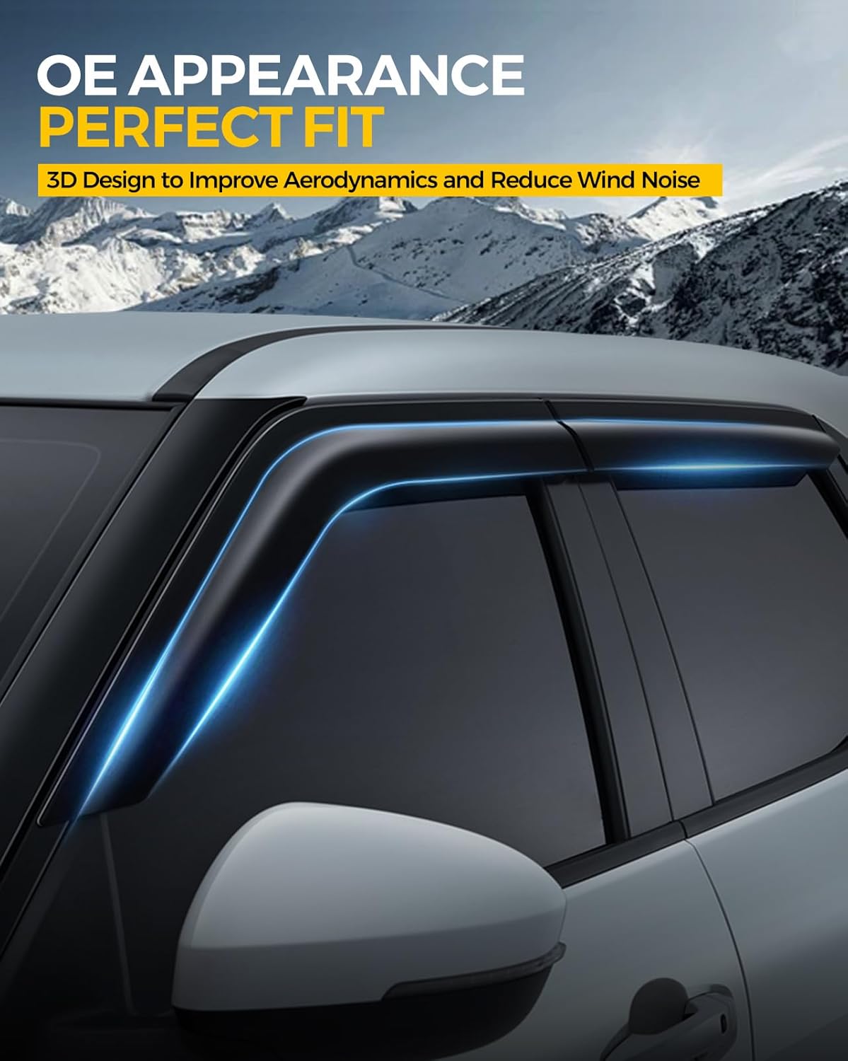 Rain Guards for Car Windows, Tape-On Window Visors Rain Guards Fit for Honda CR-V 2012 2013 2014 2015 2016, Window Deflectors, Vent Visors for Honda Car Accessories, 4 Pieces