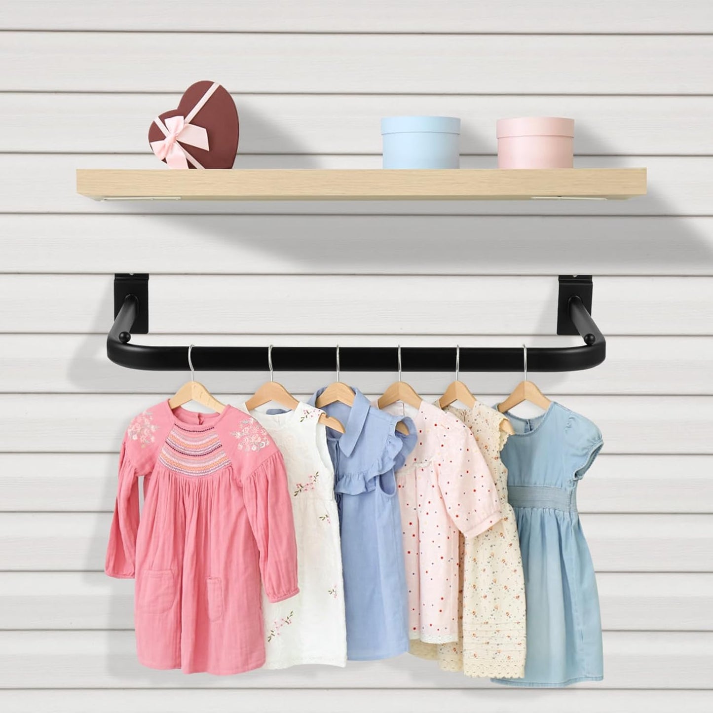 Polmart Slatwall Steel U-Shape Hanger Rail, 4-Pack