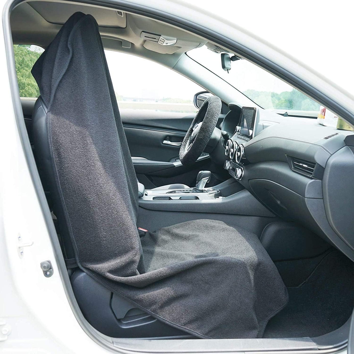 Car Seat Cover Protector Front Seats,for Gym Workout,Running,Swimming,Beach and Hiking,Waterproof Sweat Towel Bucket Seat Covers for Cars SUV Trucks (Grey, 2Pcs)