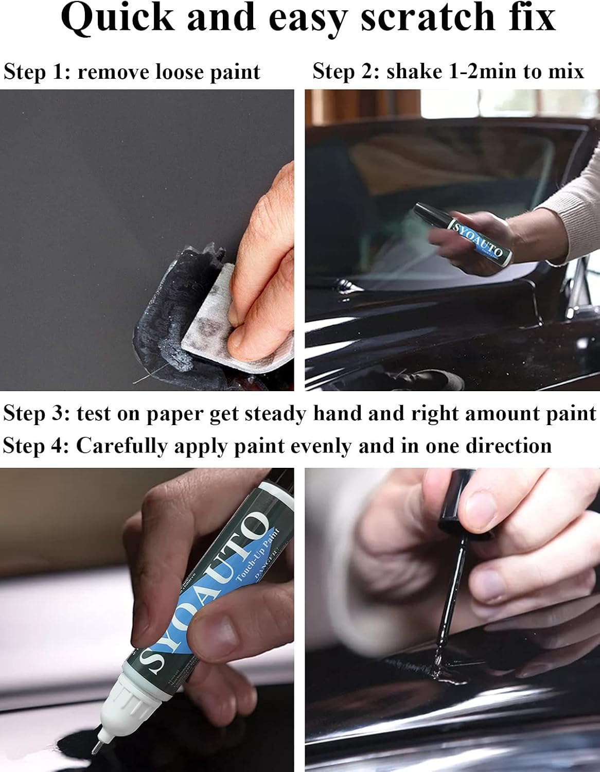 SYOAUTO Brilliant Silver K23 Touch Up Paint Fit for Nissan Auto Touch up Paint Scratch Repair Pen Brush and Tip 2 in 1 Brilliant Silver