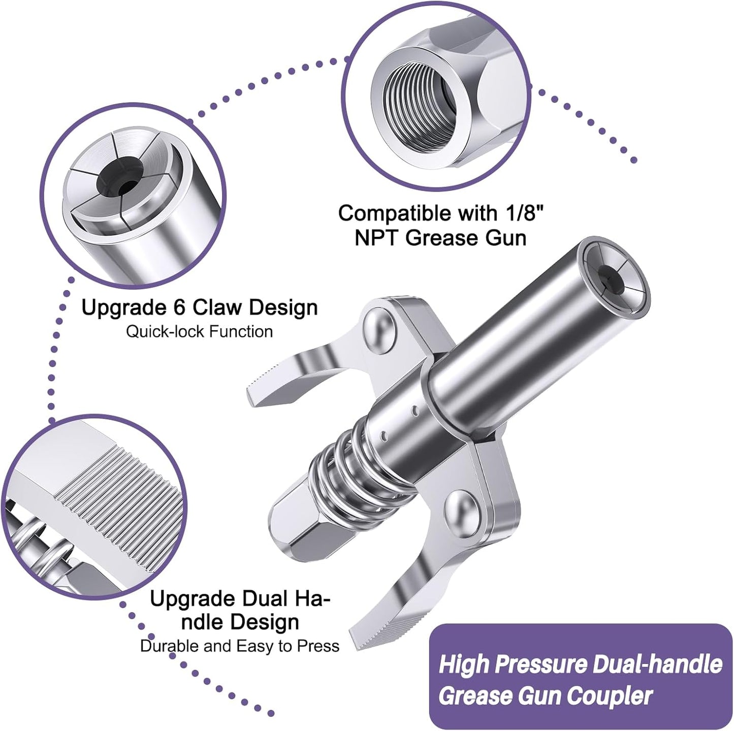 8000 PSI Heavy Duty Grease Gun Kit - 14oz with Flex Hose, Sharp Nozzle, Extension Pipe & Coupler, Red