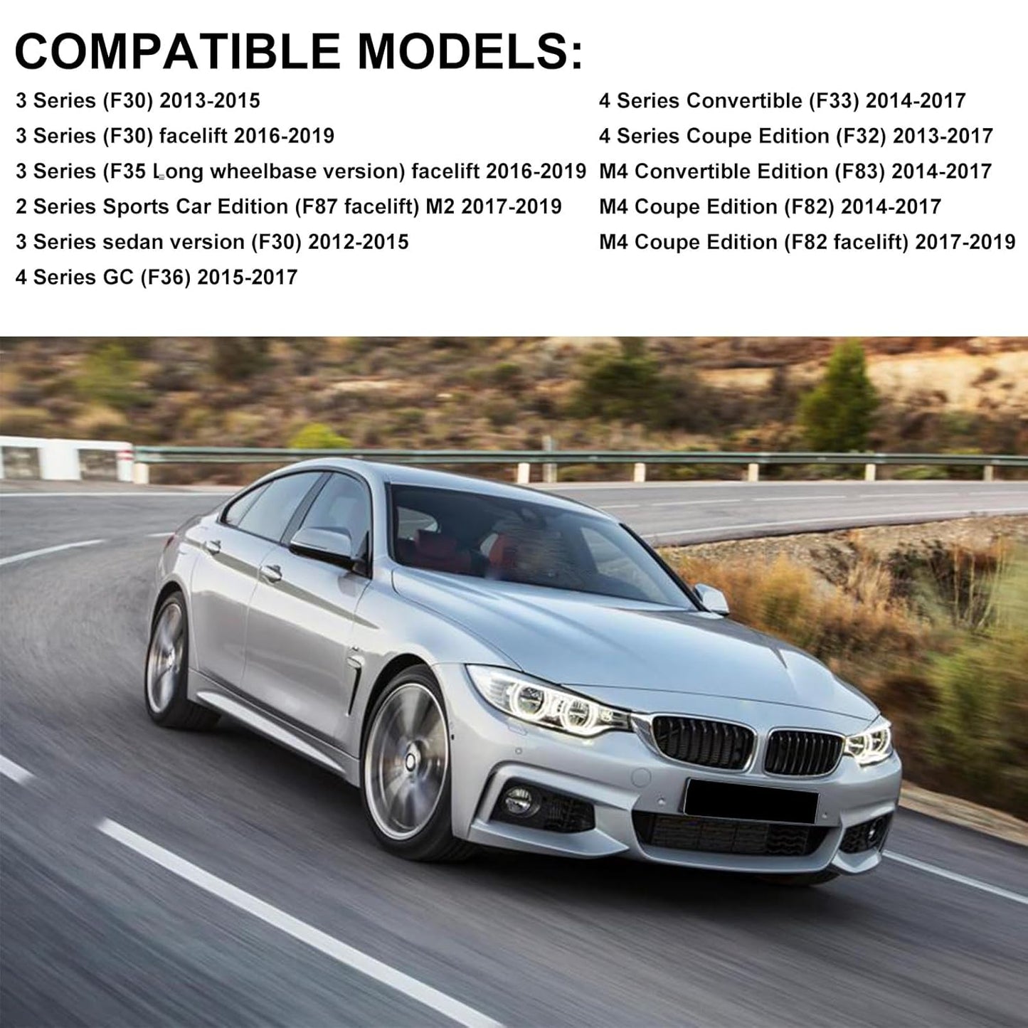 4 PCS Car PDC Parking Sensor Bumper Parking Sensor for BMW 2011-2021 M2 M3 M4 118i120i 125i 320i 325i 328i 335i 420i 428i 435i 3 4 GT F30 F20 F32 Replace# OEM 66209261582 66202220666 66209261587