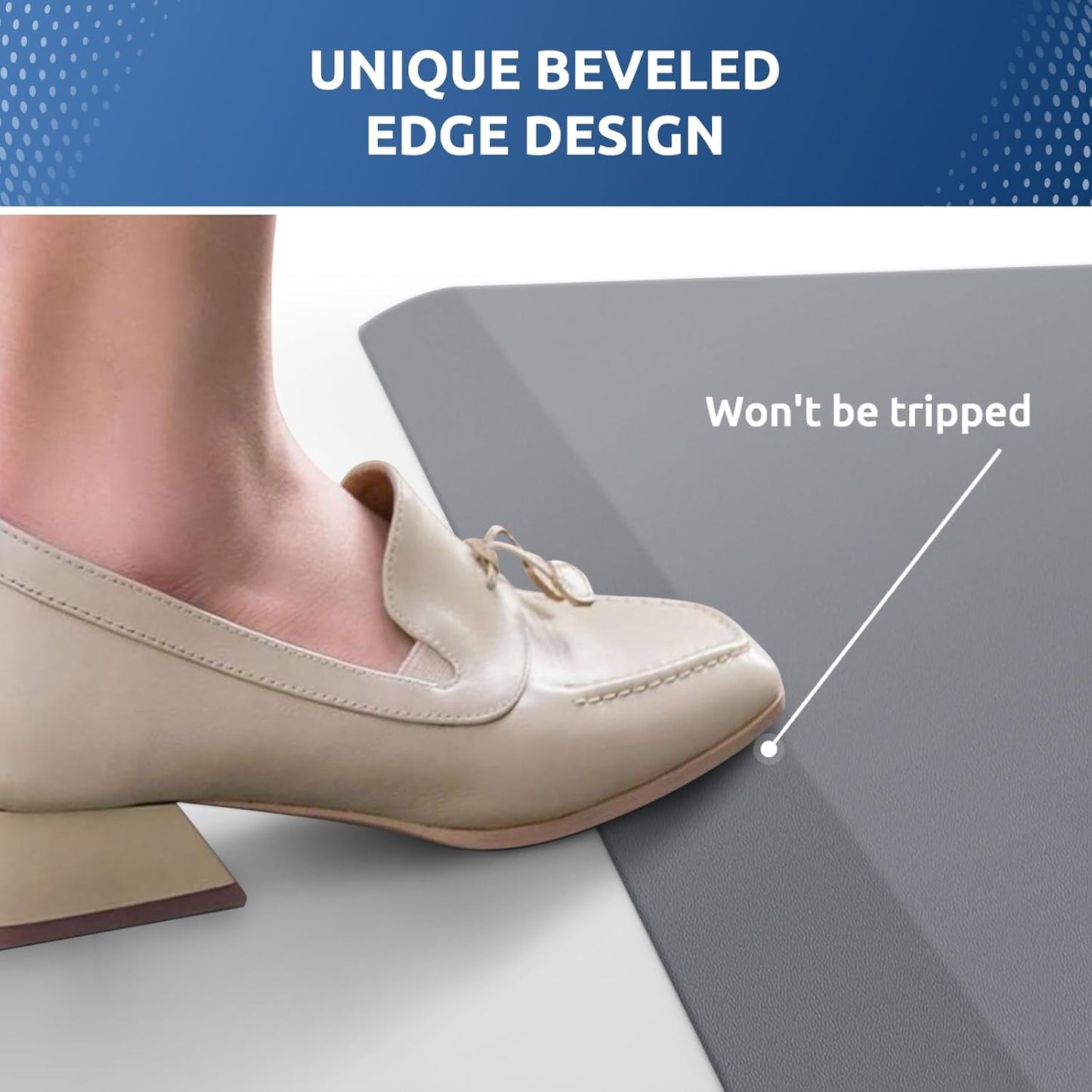 KitchenClouds Kitchen Mat Cushioned Anti Fatigue Kitchen Rug 0.8inch Non Slip Standing Mat Comfort Floor Mats for Sink Office (17.3"x60",Grey)