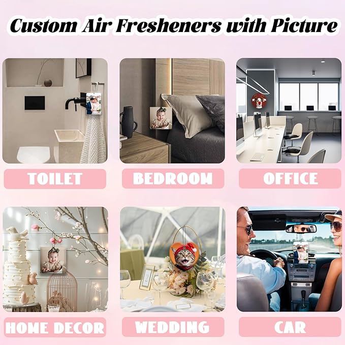 50 Custom Logo Air Fresheners - Personalized Double-Sided Car Hanging Ornaments (50 Square)