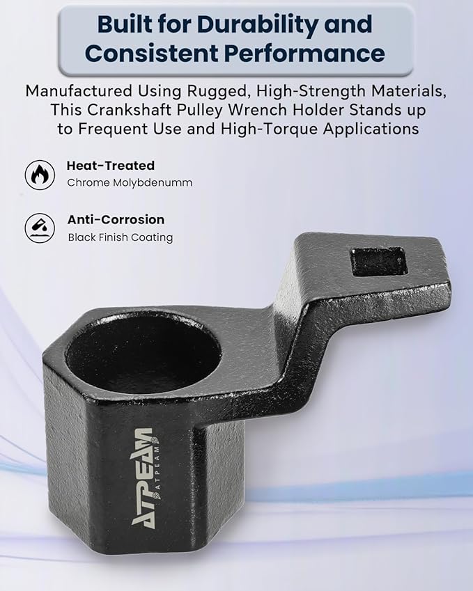 ATPEAM Crank Arm Removal Tool Crank Arm Tool for 1/2" Drive for Honda and Acura Engines (50mm Crankshaft Pulley Wrench)