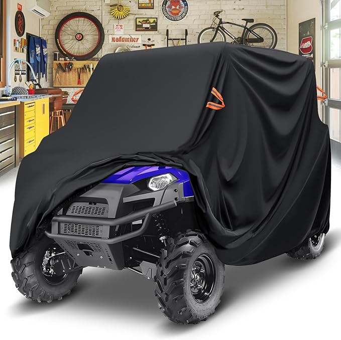 MDPROMCP UTV Cover 4-6 Seater, Windproof Full Cover Compatible with Polaris RZR General UFORCE Talon Mule Teryx 4-Door Durable 420D SXS Side by Side Covers Accessories Parts
