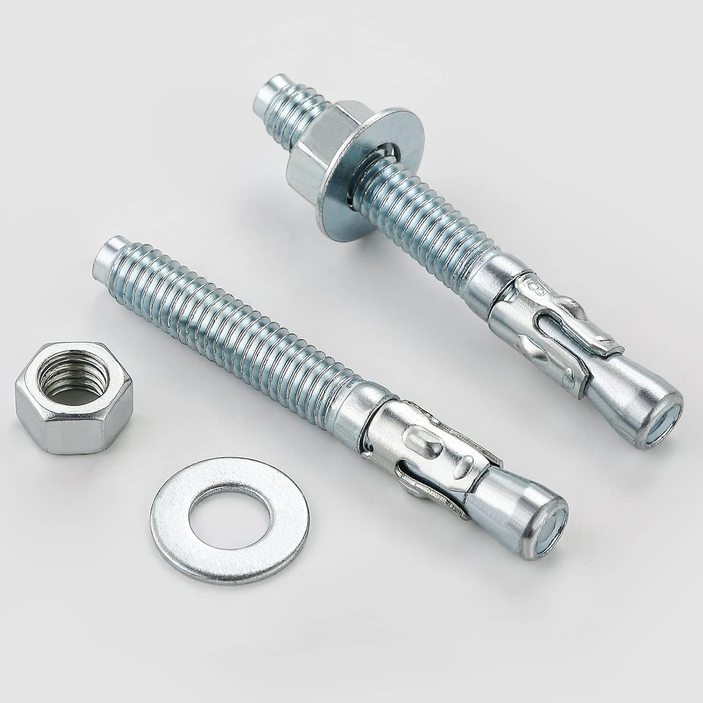 1/2x7" 10Pcs Inch Standard Fasteners for Heavy-Duty Zinc Wedge Anchors for Cement and Concrete
