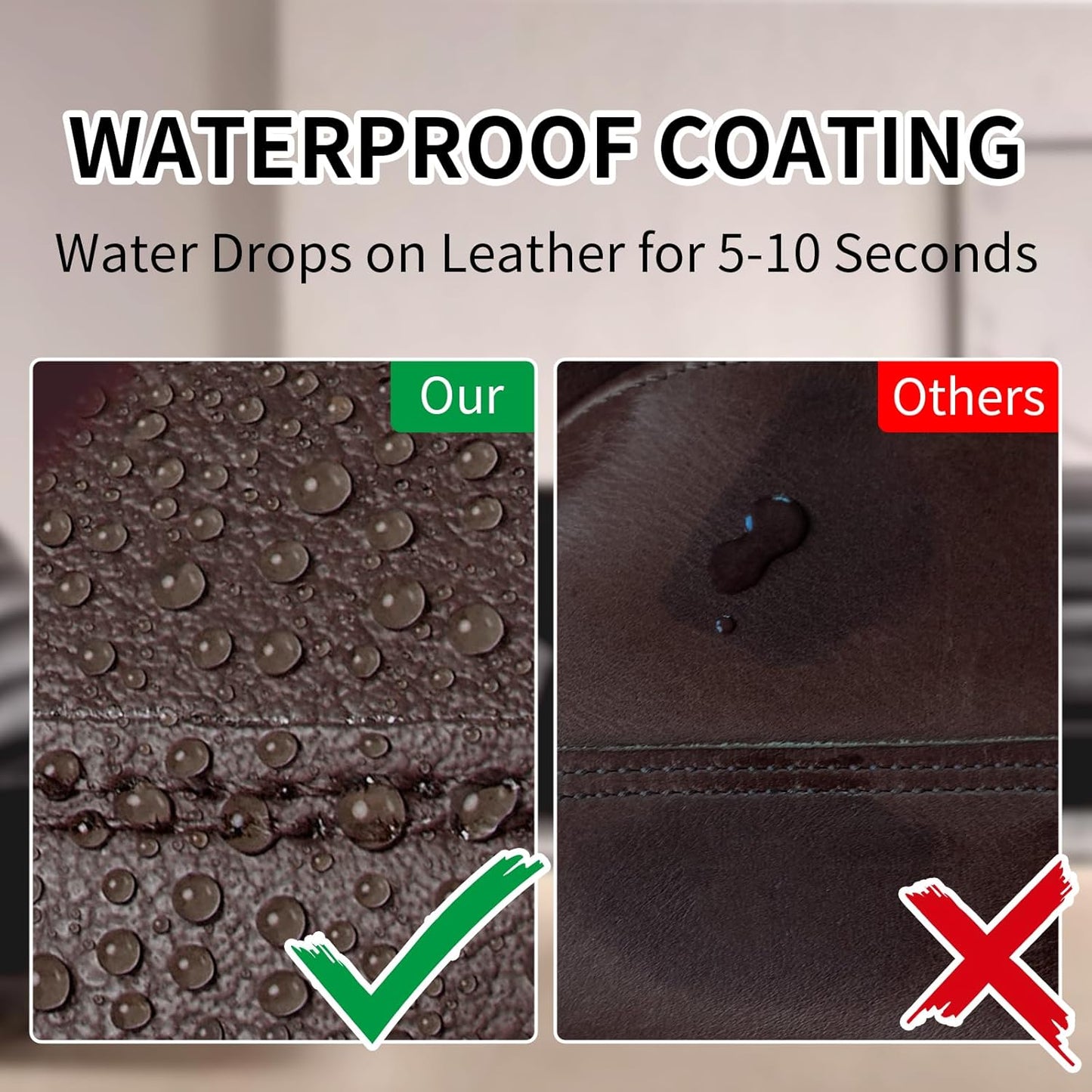 Leather Recoloring Balm,8.5oz Leather Color Restorer,Dark Brown Leather Repair kit for Furniture and Car Interior,Leather Couch Scratch Repair,Leather Dye Paint for Faded,Cracked and Damaged Leather