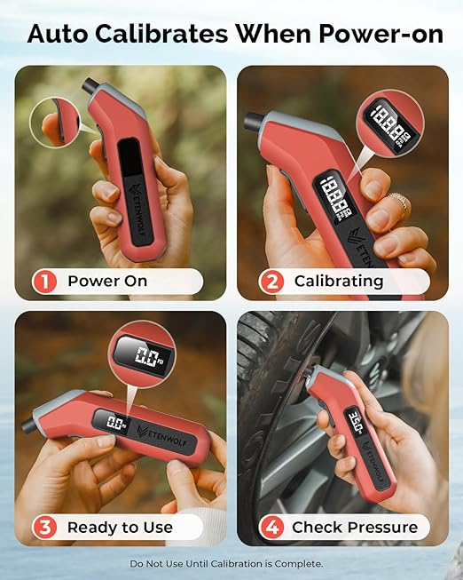 ETENWOLF T300 Plus Tire Pressure Gauge 200 PSI, Digital Tire Gauge with Bright LED Display, Tire Gauges for Tire Pressure with Presta Valve Adaptor (Space Grey)