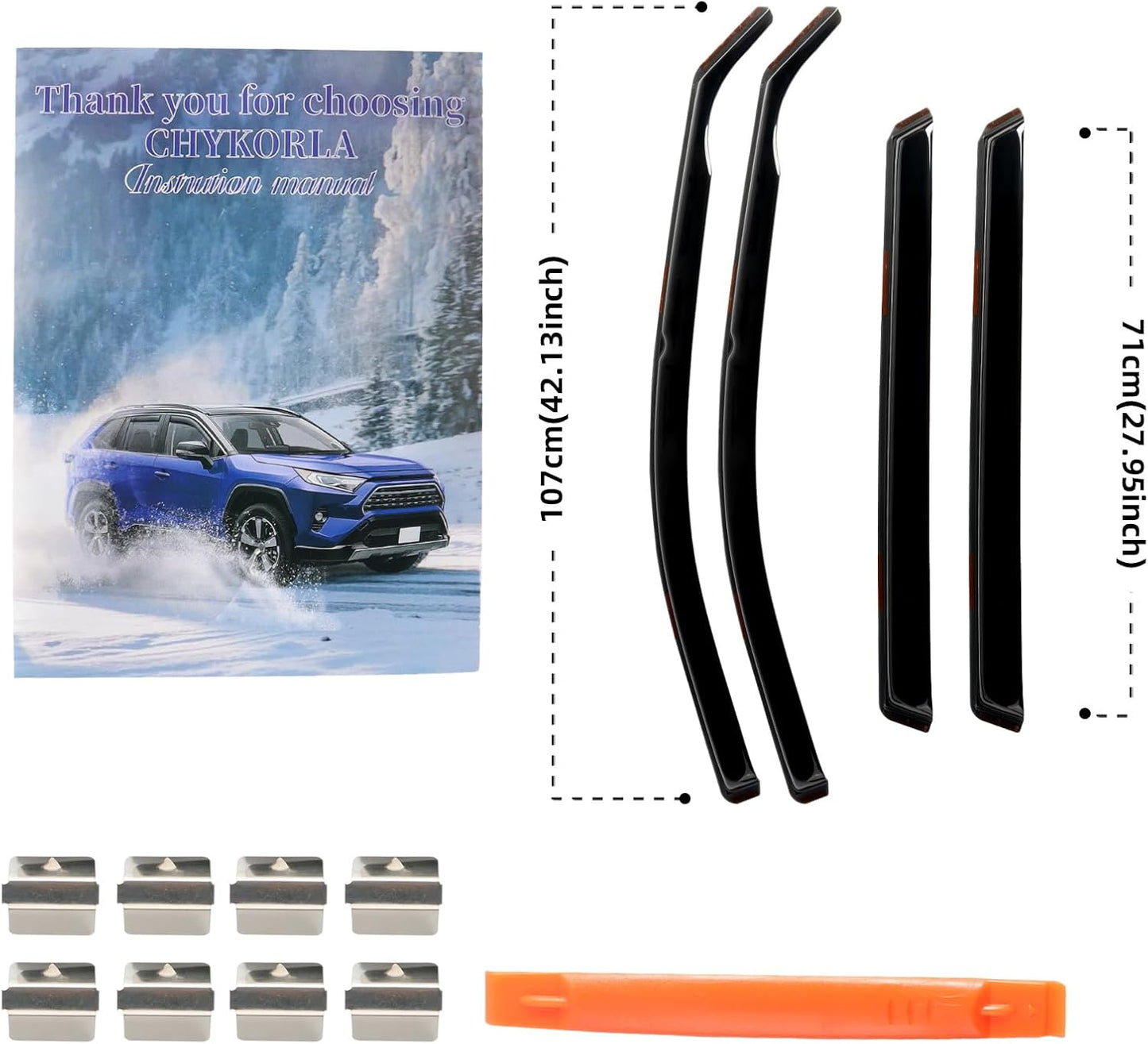 in Channel Rain Guards for 2021 2022 2023 2024 Nissan Rogue S, SV, SL, Platinum, Smoke Tinted Window Wind Deflectors, Vent Window Visors Shades Shield, 4PCS