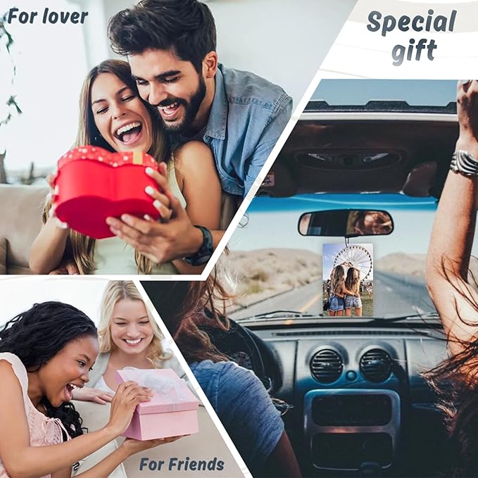 Custom Air Fresheners with Picture - Personalized Double Sided Photo Air Freshener, Customized Air Freshener for Car Wardrobe Bathroom Hanging Ornaments (A1-Rectangle)
