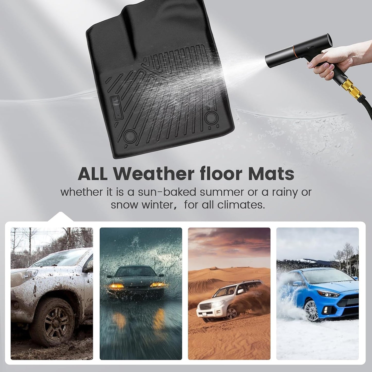 KMF Custom Fit Floor Mats for Nissan Kicks 2025 2026 S/SV/SR Accessories, Kicks Mat All Weather TPE Waterproof Car Floor Liners Front & Rear 2 Row, 3D Protection Anti-Slip Deep Grooves Car SUV Mats