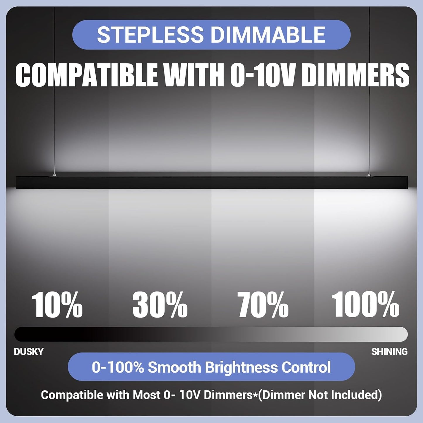 8FT LED Linear Light,100/90/80/70/60W Up and Down Light, 3000/4000/5000K CCT,Commercial And Residential Linear Lights Fixture for Office,Pendant Lights for Home,Shop,Garage,Basement,School-4Pack