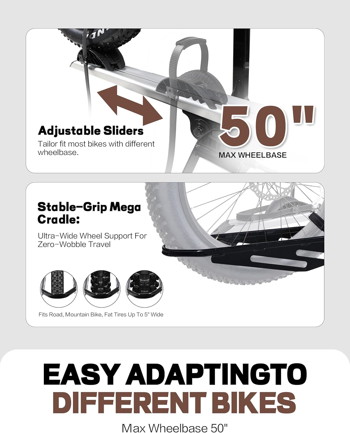 200 LBS. Hitch Mount Ebike Rack for Fat Tire Electric Bikes, Mountain Bicycles, fits Cars, SUVs, RVs, Trucks, Trailers with 2 Inch Receiver