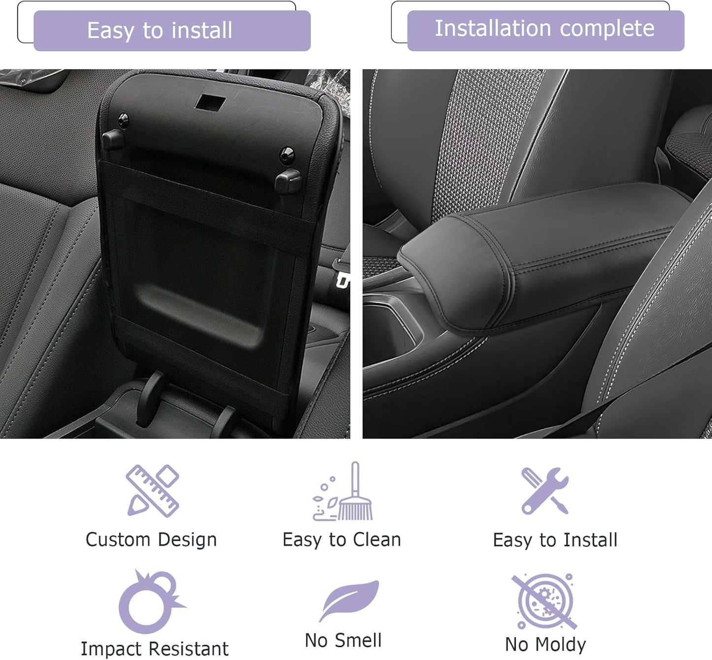 LUWU 2025 Kicks Center Console Cover Compatible with 2025 Nissan Kicks Accessories 2025 Kicks S/SV/SR Armrest Cover Armrest Console Cover (Thin Black)